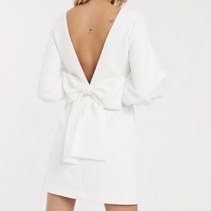 Ever New Bow Back Mini Dress in Ivory